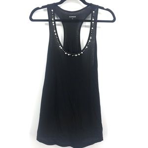 Express Black Studded Tank Top Small Racerback Embellished Neckline